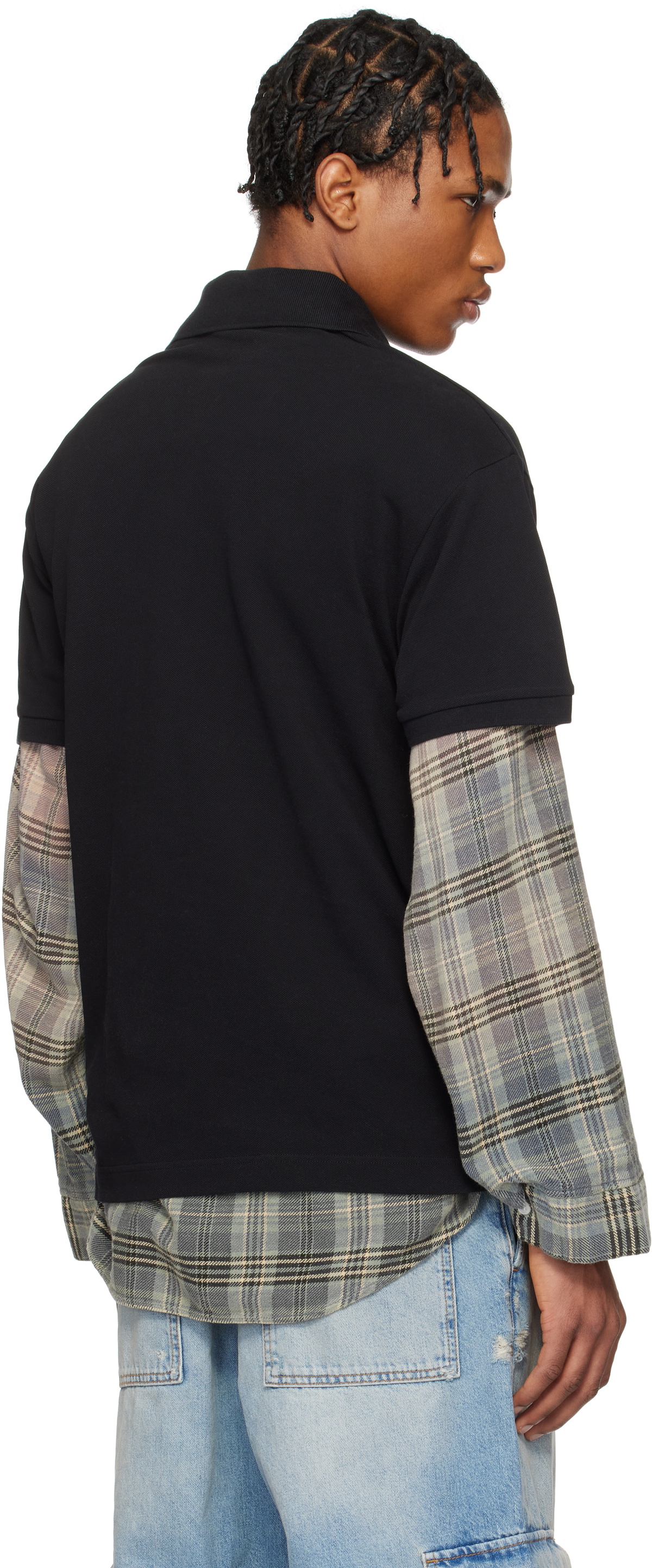 Palm Angels Black Curved Logo Polo