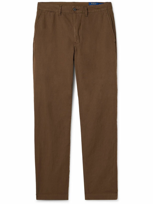 Photo: Polo Ralph Lauren - Tapered Linen and Cotton-Blend Trousers - Brown