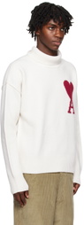 AMI Paris Off-White Ami De Cœur Turtleneck