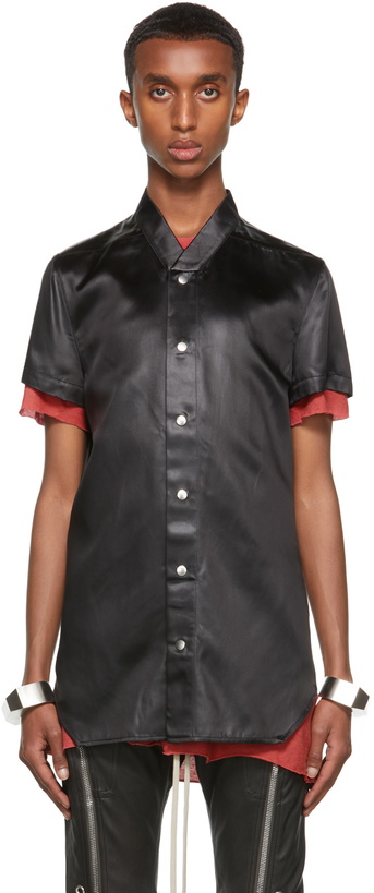 Photo: Rick Owens Black Liquid Golf Short Sleeve Shirt