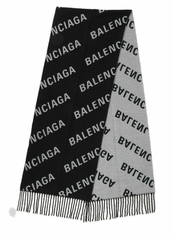 Photo: Balenciaga All Over Logo Scarf male Black
