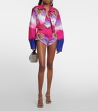 Area - Embellished ombré denim jacket