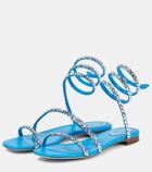 Rene Caovilla Crystal-embellished satin sandals