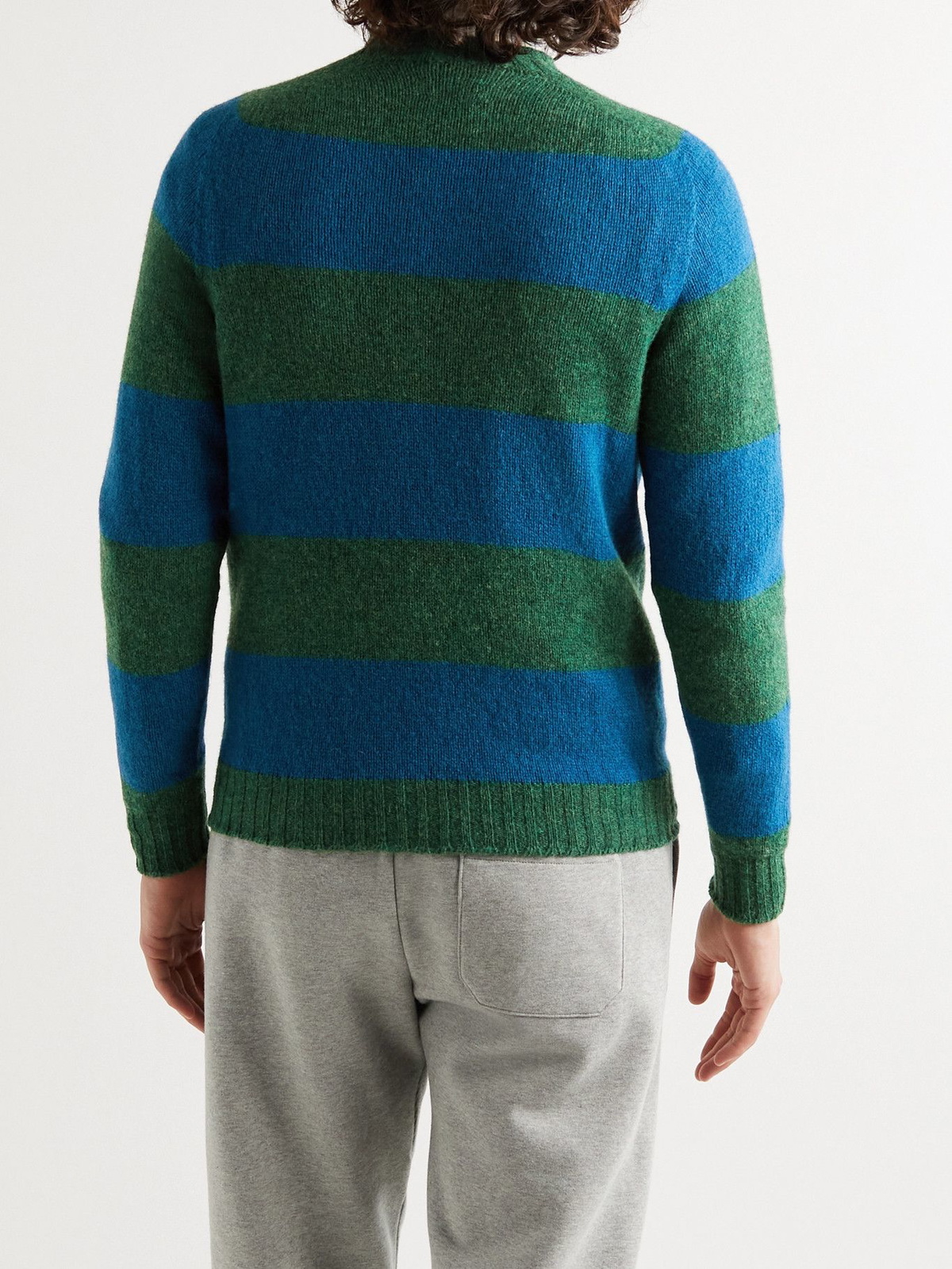 AIMÉ LEON DORE - Drake's Striped Wool Sweater - Green