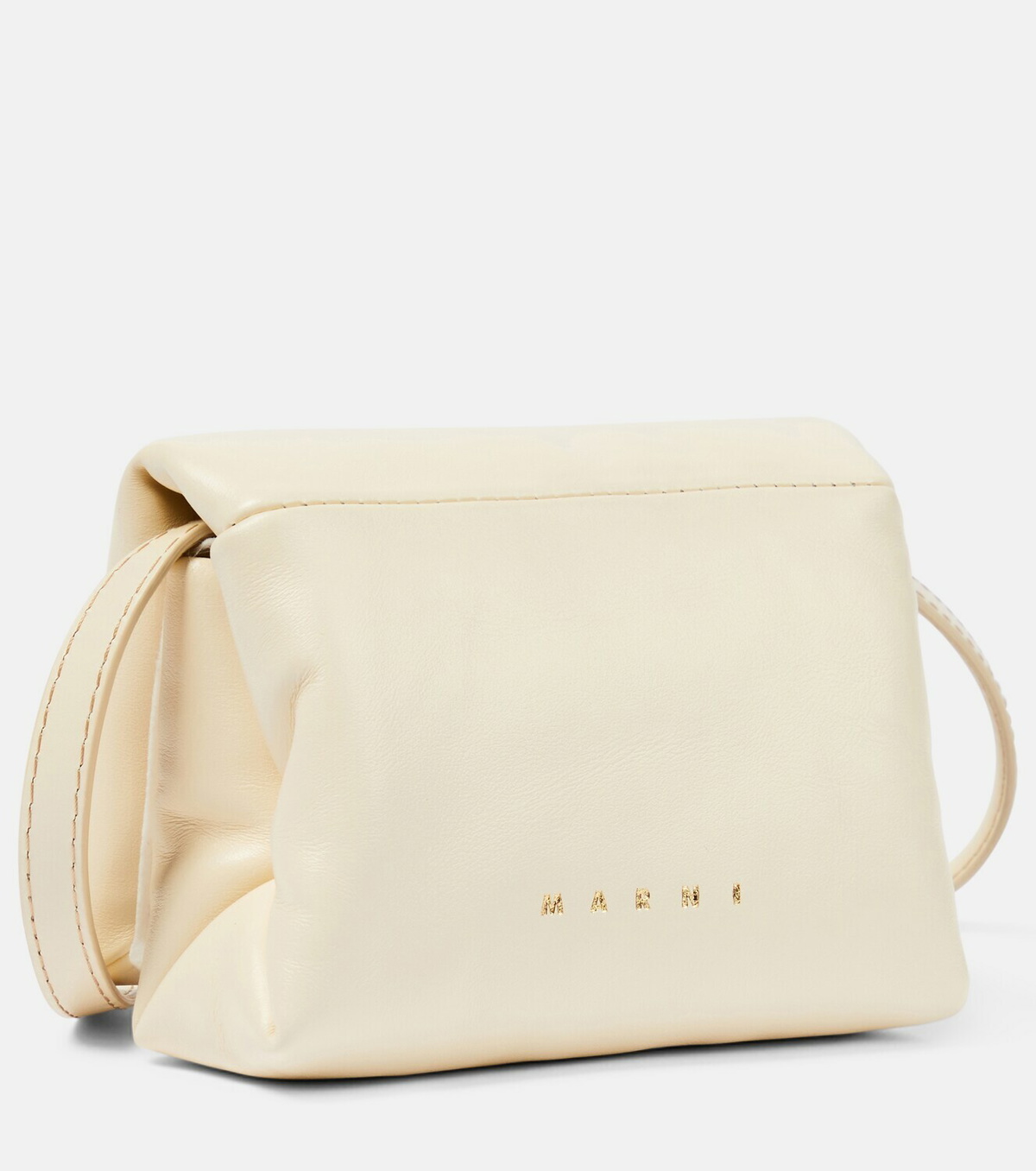 ショルダーバッグ・ポシェット Marni Prisma Shoulder Bag In Natural White Leather Marni Prisma Mini leather shoulder bag Marni
