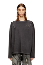 Diesel Long-sleeve T-shirt with faded effect - T-Shirts - Unisex - Grey