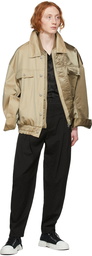 Feng Chen Wang Khaki & Beige Paneled Jacket