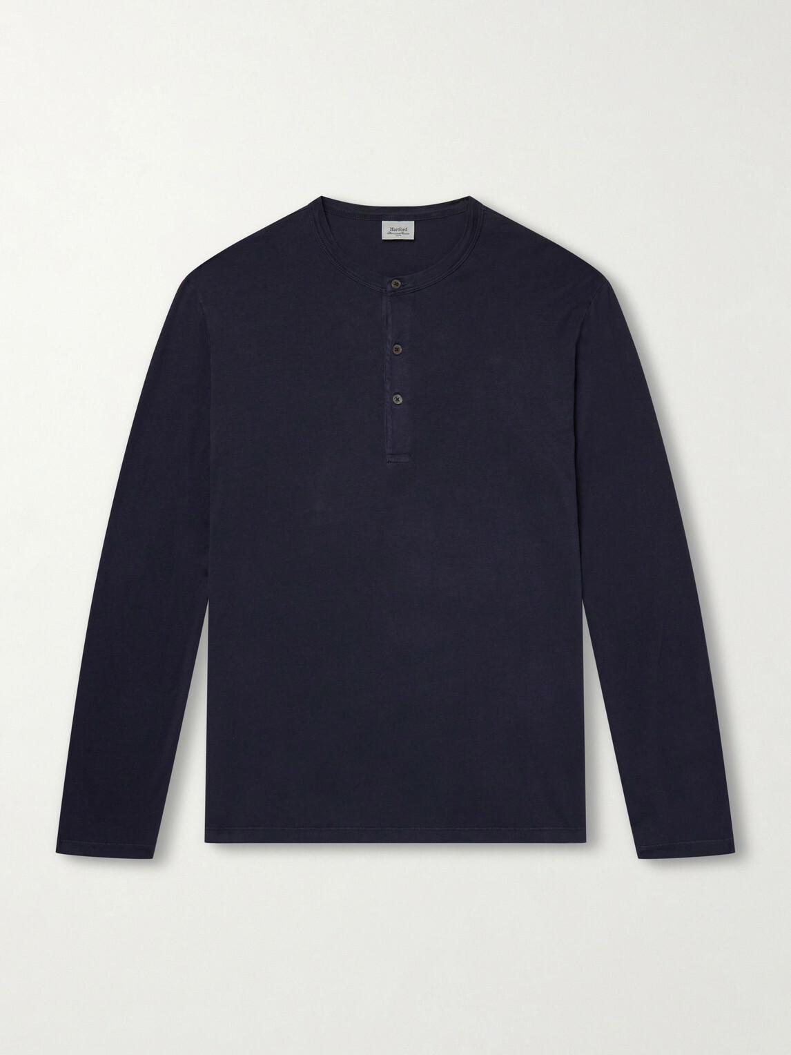 Hartford - Garment-Dyed Lyocell and Cotton-Blend Jersey Henley Shirt - Blue