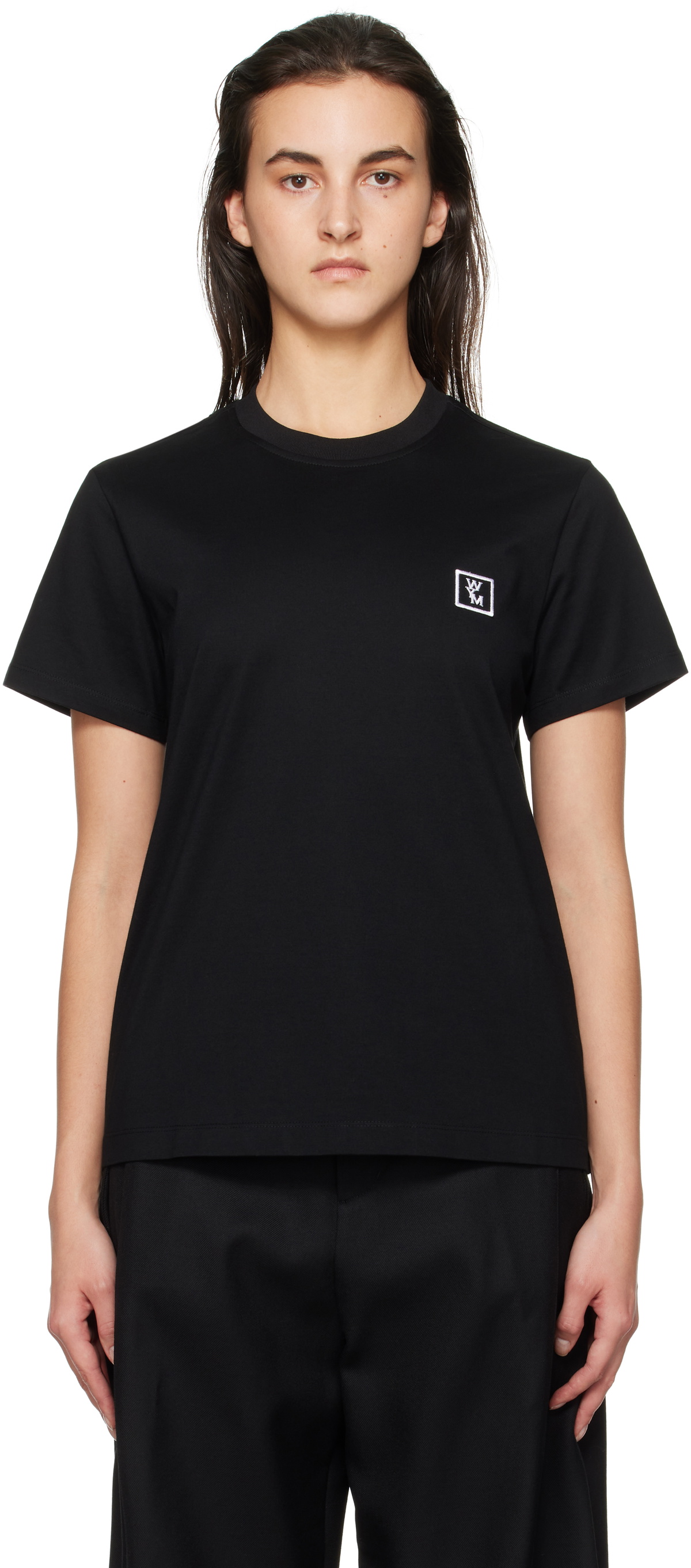 WOOYOUNGMI Black Cotton Back Logo T-shirt