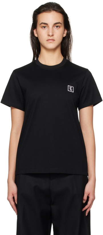 Photo: WOOYOUNGMI Black Cotton Back Logo T-shirt