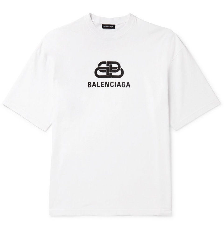 Photo: Balenciaga - Logo-Print Cotton-Jersey T-Shirt - White