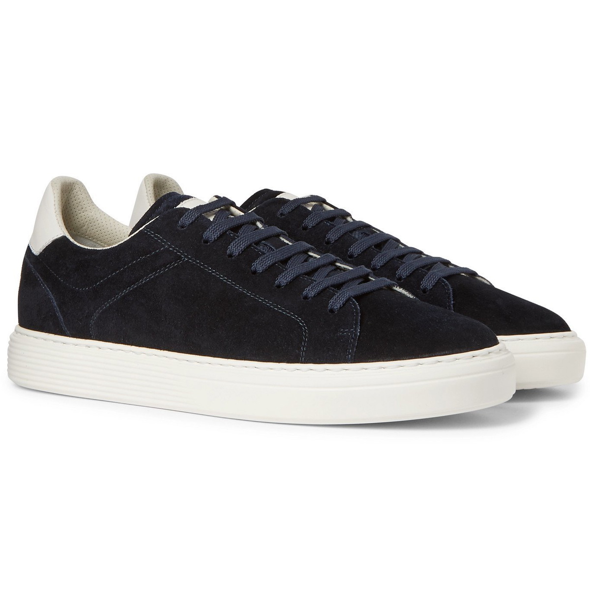 Brunello Cucinelli Men's Suede Sneakers Blue