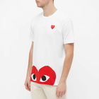 Comme des Garçons Play Men's Oversized Heart T-Shirt in White