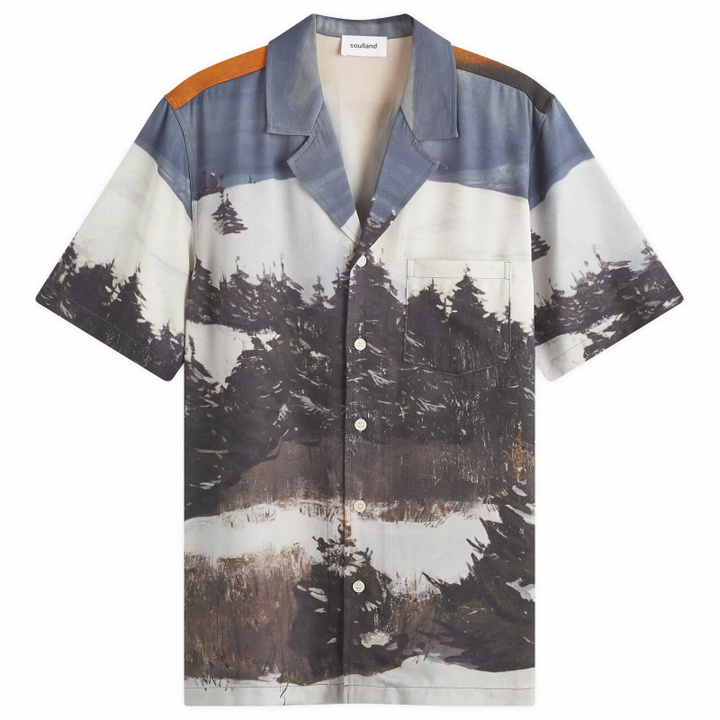 Photo: Soulland Men's Orson Snow Hare Shirt in Blue Multi
