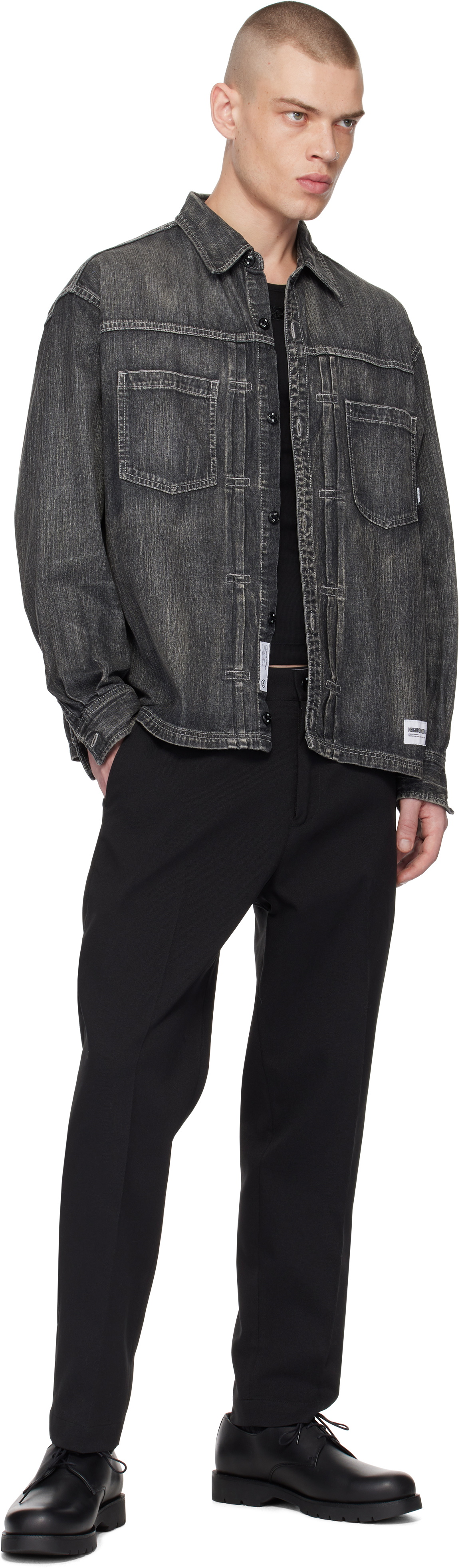 Neighborhood Black Washed Denim LS Shirt Neighborhood