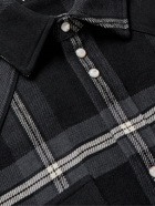 Palm Angels - Logo-Embroidered Checked Cotton-Flannel Overshirt - Black
