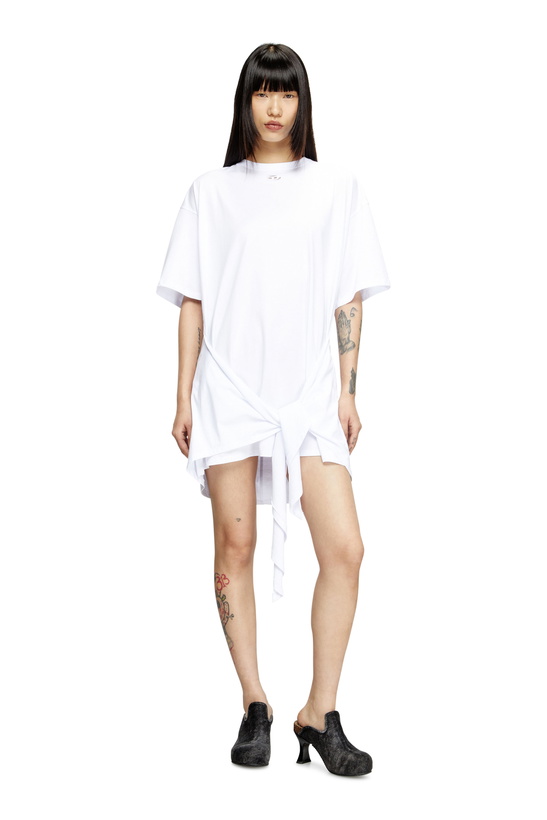 Photo: Diesel T-shirt dress with tie front - Dresses Womens in White