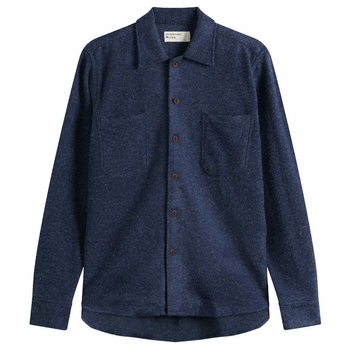 Universal Works Men's Dam Marl Work Shirt in Navy