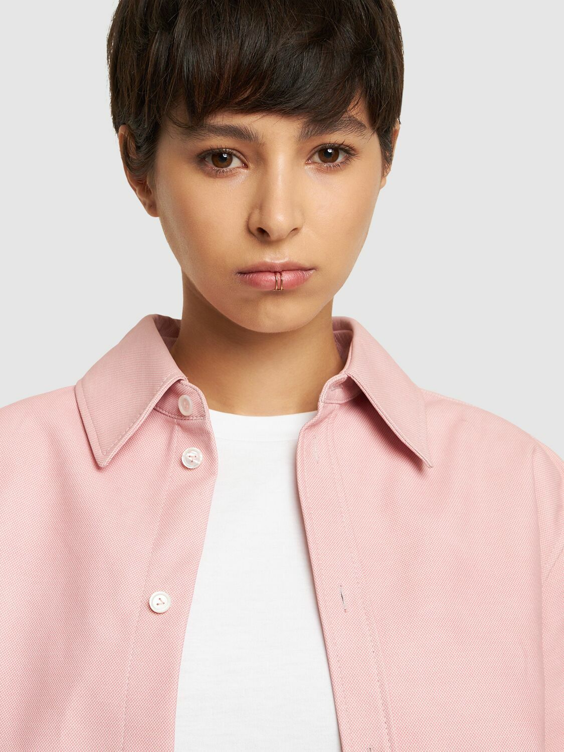 VALENTINO GARAVANI - V Logo Brass Lip Ring Valentino Garavani