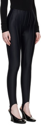 Mugler Black Corseted Leggings
