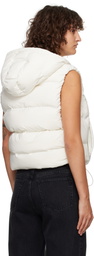Alexander Wang Off-White Cropped Hooded Down Vest