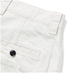 Albam - Slim-Fit Garment-Dyed Pleated Cotton-Ripstop Shorts - White
