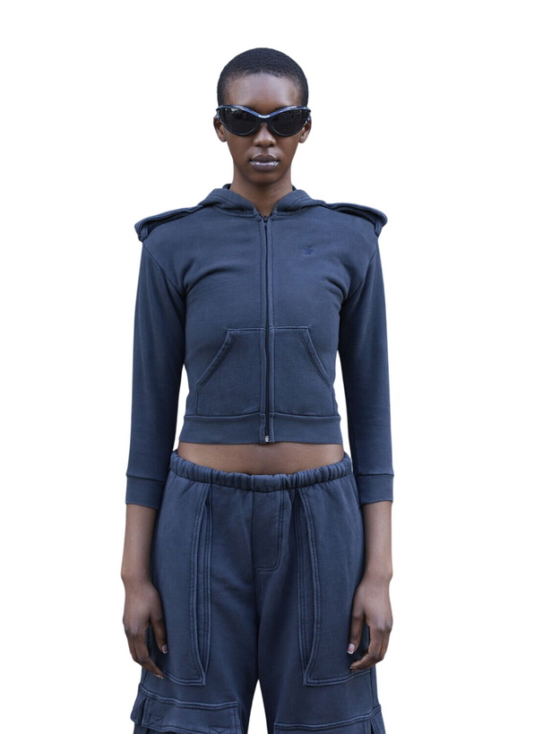 Photo: GREG ROSS Shrunken Military Hooded Sweatshirt