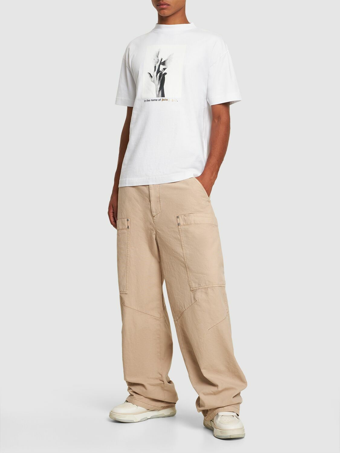 PALM ANGELS - Wings Classic Cotton T-shirt