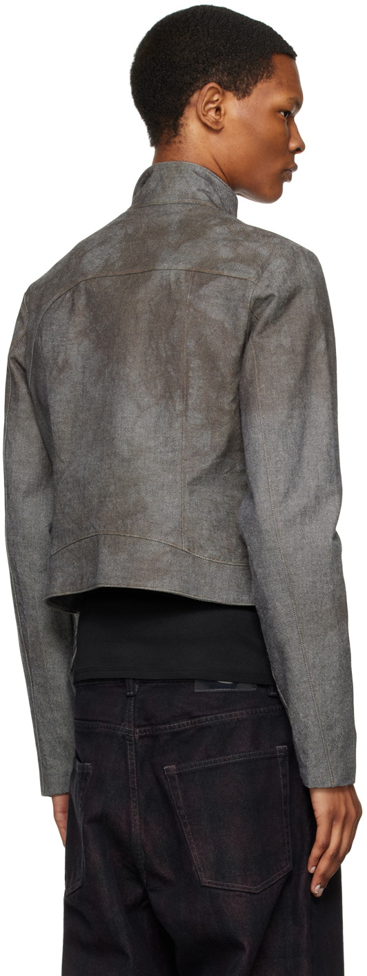 Mainline:RUS/Fr.CA/DE Brown Offset Zip Denim Jacket