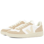 Veja Men's V-10 Leather Basketball Sneakers in Extra White/Sable Sahara