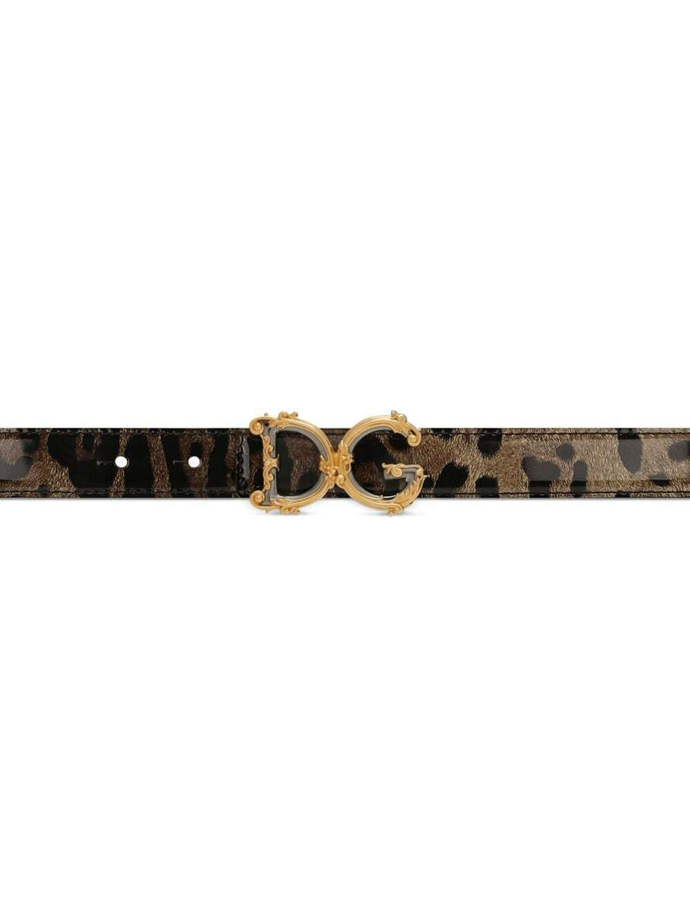 ベルト Dolce & Gabbana Leopard Print Belt Leopard-print glossy calfskin belt with DG logo in Animal