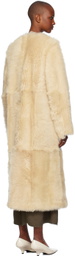 TOTEME Beige Silky Shearling Coat