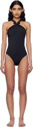 Versace Underwear Black Gianni Ribbon One-Piece Swimsuit