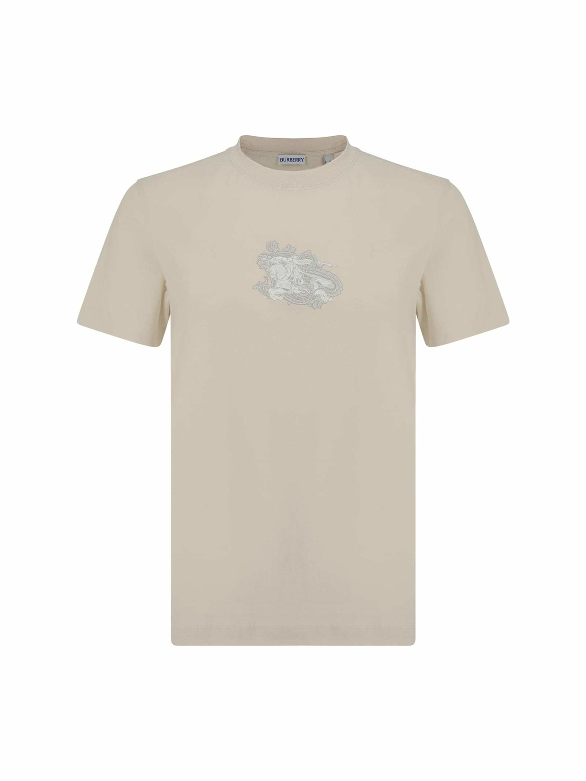 Burberry White & Blue Swan Print T-Shirt Burberry