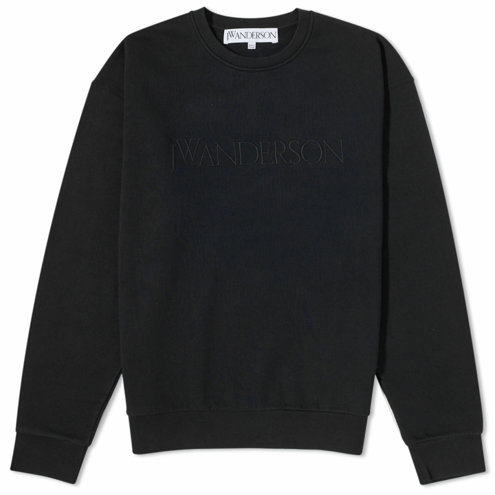 Photo: JW Anderson Men's Embroidered Logo Crew Sweat in Black