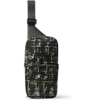 Fendi - Leather-Trimmed Logo-Print Canvas and Mesh Sling Bag - Green