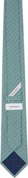 Ferragamo Green Gancini Print Silk Tie