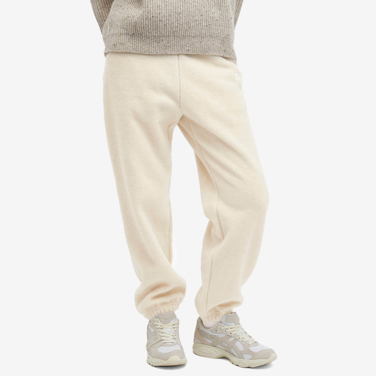 DUNST Women's Unisex Boucle Jogger Pants in Cream