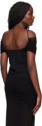 Christopher Esber Black Veiled Shawl Camisole
