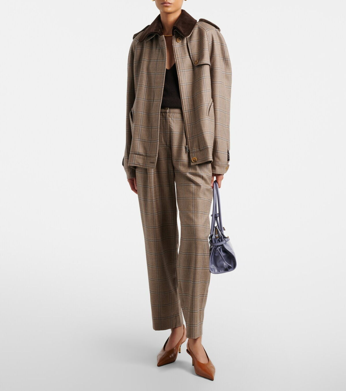 Blazé Milano Chausie checked virgin wool jacket