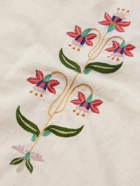 Kardo - Chintan Convertible-Collar Embroidered Cotton Shirt - White