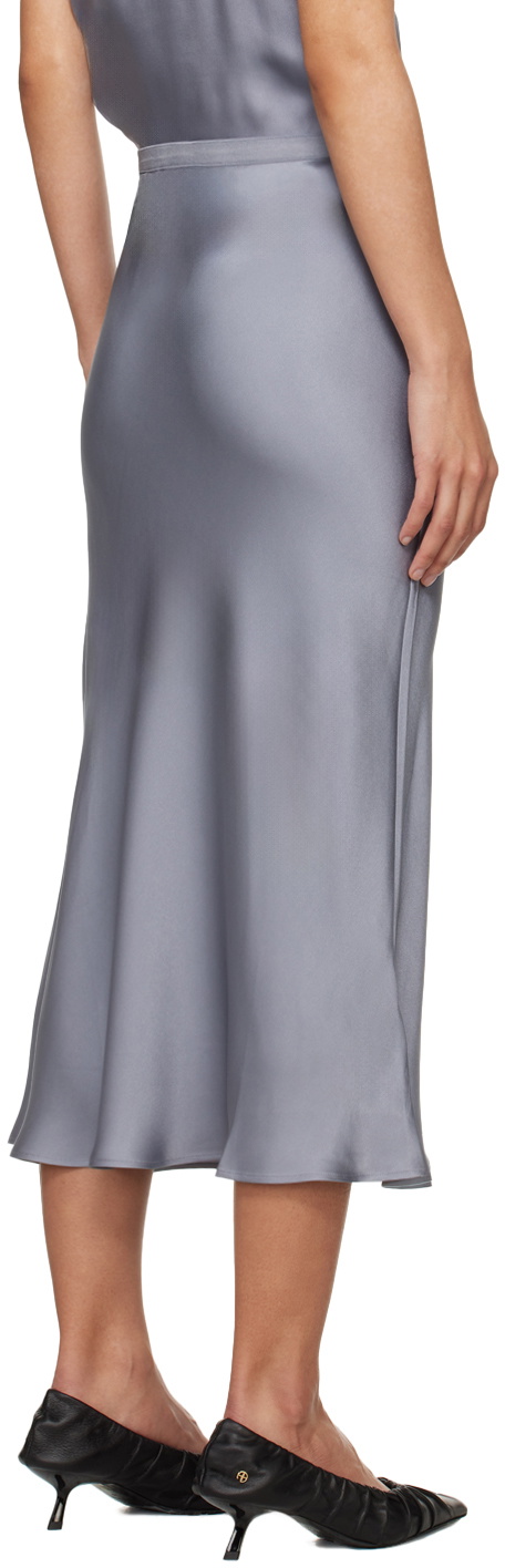 ANINE BING Gray Bar Midi Skirt ANINE BING