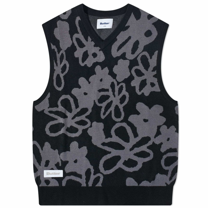 Photo: Butter Goods Men's Flowers Knit Vest in Black