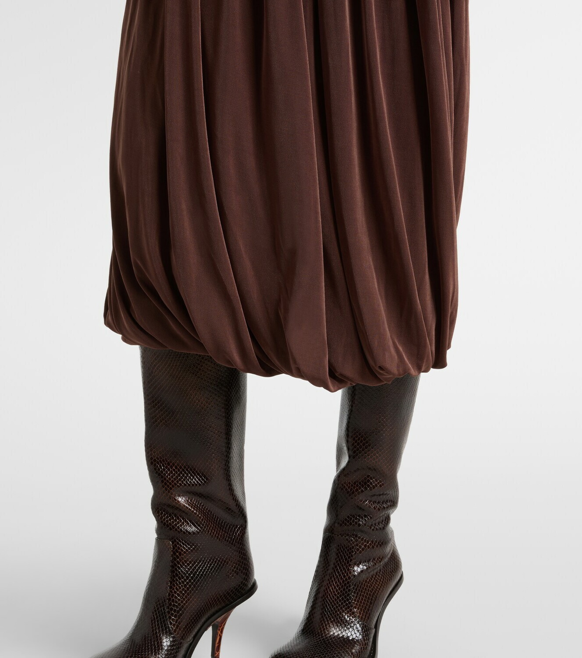 Xu Zhi Jersey and velvet midi skirt