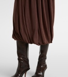 Xu Zhi Jersey and velvet midi skirt