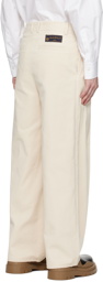 We11done Beige Wide-Leg Trousers