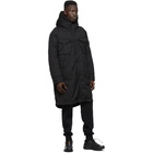 Stone Island Black Down Wool Ghost Coat