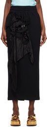 Dries Van Noten Black Hayfa Midi Skirt