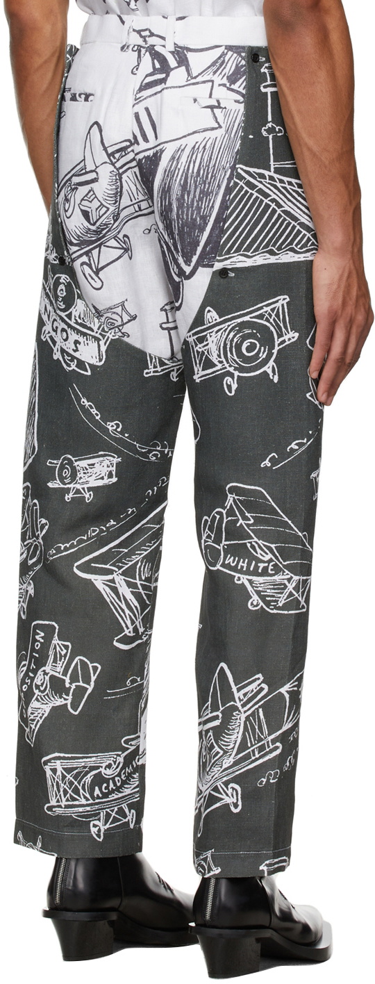 Thebe Magugu Grey & White Chaps Trousers