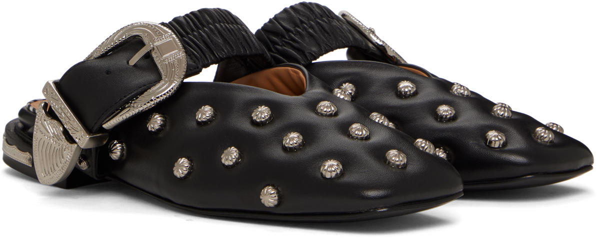 Toga Pulla Black Studded Slippers